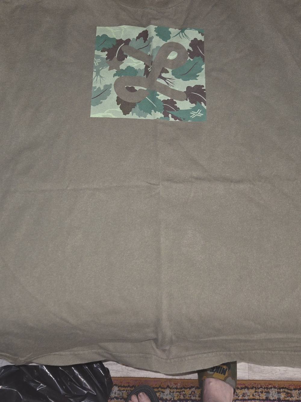 Lrg Short Sleeve Tee in Olive Green with Camouflage Logo
